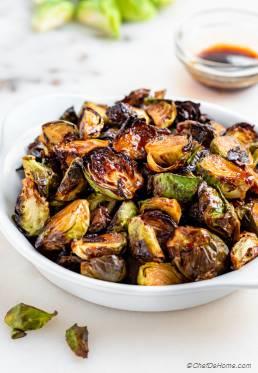 Air Fryer Brussel Sprouts with Balsamic Glaze