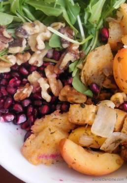 Turkey Stuffing Salad with Arugula and Crab Apples