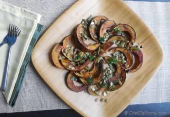 Step for Recipe - Roasted Acorn Squash with Pumpkin Seeds and Balsamic